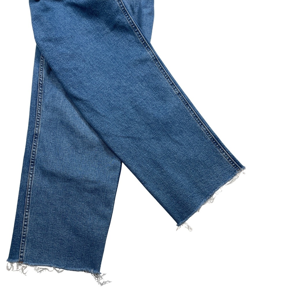 Free People πΈ We The Free Croppedβ Women's Jeans 35 Raw Hem Straight Leg Boho - Picture 7 of 10